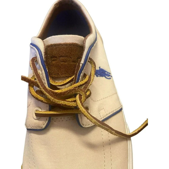 Polo Ralph Lauren Shoes Faxon Low Top Sneakers Canvas - Men’s 9.5 D - Khaki - Picture 6 of 8